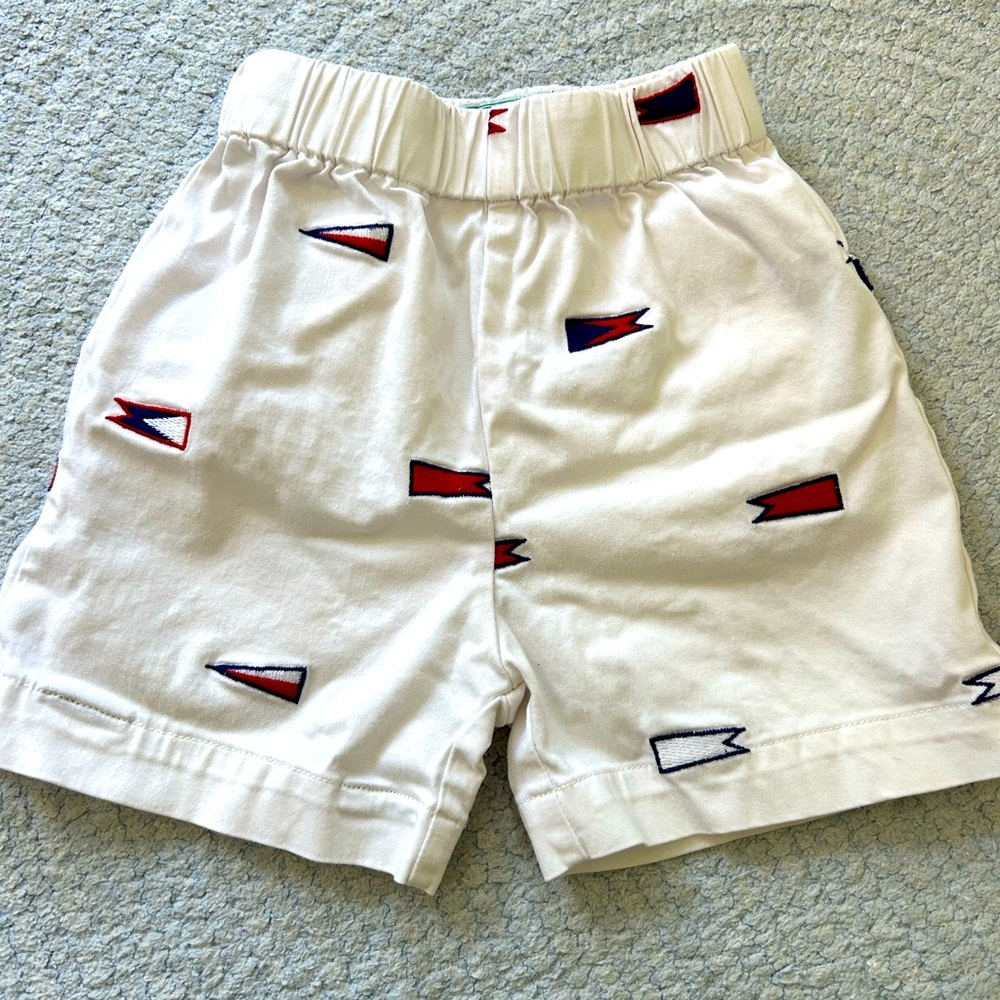 CPC Children’s Wear White Short With Nautical Flags Toddler 2T Boating Nautical